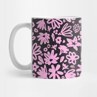 Pink and Black Floral Cute Pattern Mug